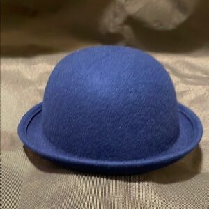Blue Felt Bowler Hat